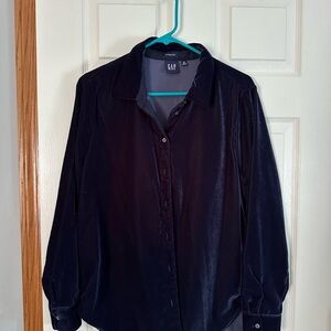 GAP Navy Blue Velvet Blouse